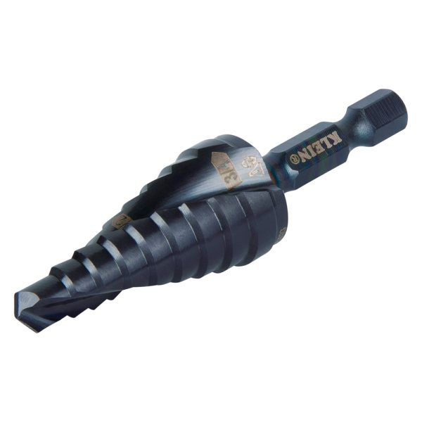 Photo of: Klein Tools QRST03 Step Drill Bit, Quick Release, Double Spiral Flute, 1/4 to 3/4-Inch