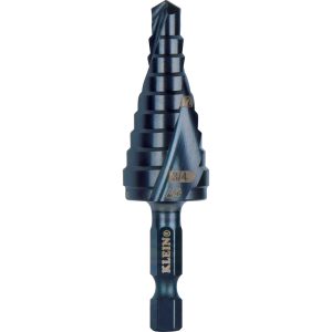 Photo of: Klein Tools QRST03 Step Drill Bit, Quick Release, Double Spiral Flute, 1/4 to 3/4-Inch