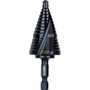 Photo of: Klein Tools QRST11 Step Drill Bit, Quick Release, Double Spiral Flute, 7/8 to 1-1/8-Inch