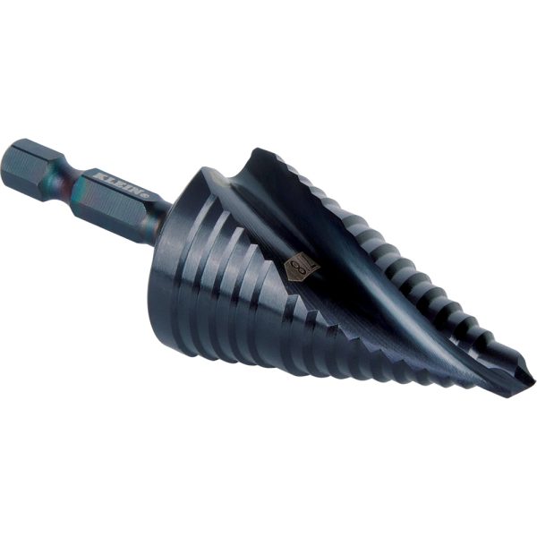 Photo of: Klein Tools QRST11 Step Drill Bit, Quick Release, Double Spiral Flute, 7/8 to 1-1/8-Inch