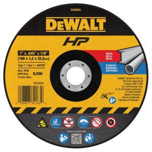 Dewalt DW8065 - 7" X 0.45 X 7/8" Type 1 High Performance Cutting Wheel