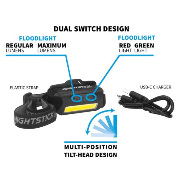 Nightstick USB-4510B Multi-Flood USB Headlamp