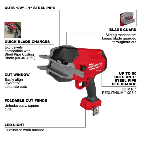 Milwaukee 3469-20 M18 FUEL™ ½”-1” Steel Pipe Cutter