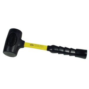Nupla 10-045 Power Drive Dead Blow Hammer, 4 lb Head, 2-3/4 in dia Face, 15.5 in Handle, Black/Yellow