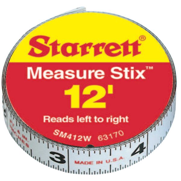 Starrett 63170 Measure Stix™ Steel Measuring Tape 1/2 in x 12 ft Left-to-Right Reading