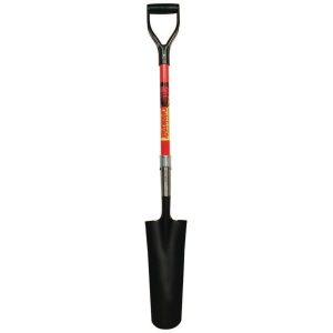RAZOR-BACK 47604 Drain Spade, 16 in L x 4.75 in W Round Blade, 30 in Fiberglass Poly D-Grip Handle