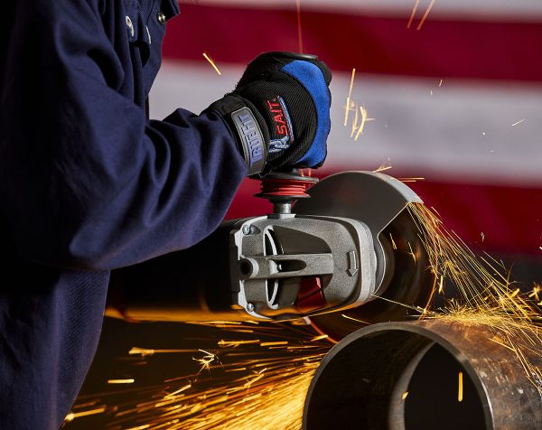 United Abrasives SAIT 22052 A24R General Purpose Pipeline Wheel Type 27 Depressed Center 7" x 1/8" x 5/8-11" 5/8"-11 Super-Lock™ Hub