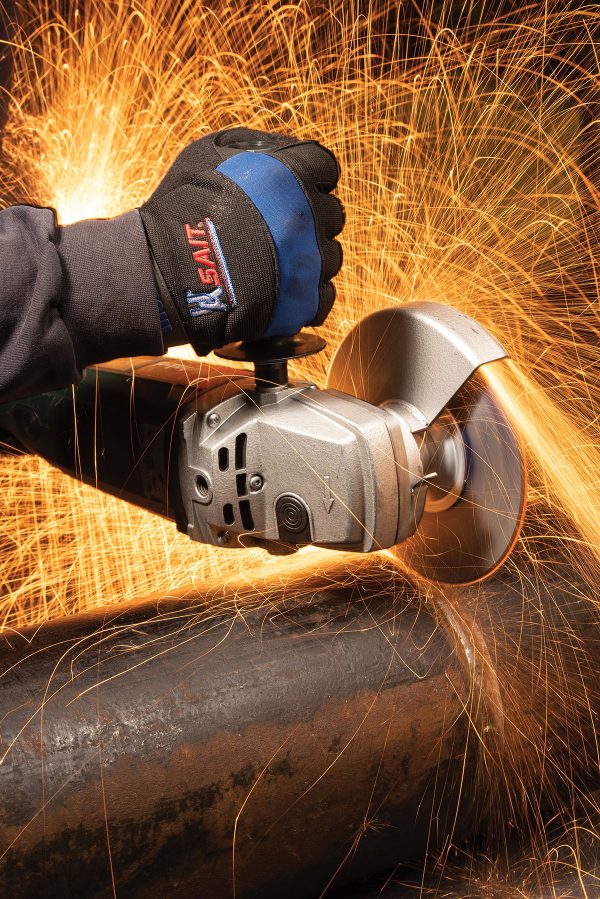 United Abrasives SAIT 22052 A24R General Purpose Pipeline Wheel Type 27 Depressed Center 7" x 1/8" x 5/8-11" 5/8"-11 Super-Lock™ Hub