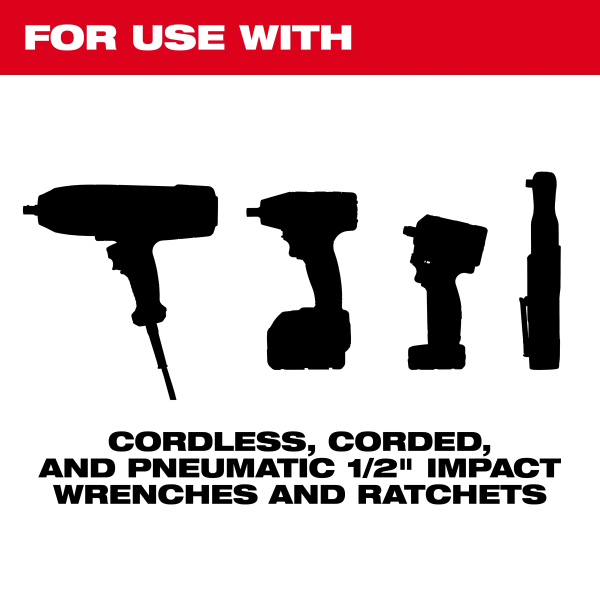 Milwaukee 49-66-7011 12PC SHOCKWAVE™ Impact Duty 1/2" Drive SAE Deep 6 Point Socket Set