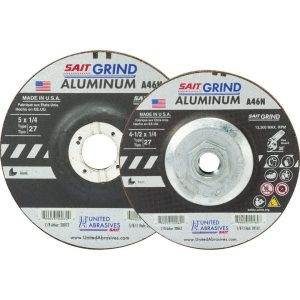 United Abrasives 20062-10 A46N Aluminum Grinding Wheel Type 27 Depressed Center 4 1/2″ x 1/4″ x 7/8″ 10 Pack