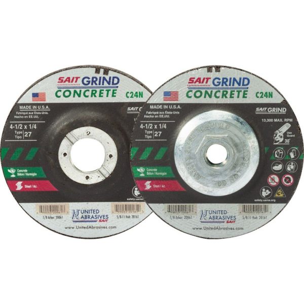United Abrasives 20061-10 C24N 4-1/2″ x 1/4″ 7/8 Concrete Grinding Wheel 10 Pack