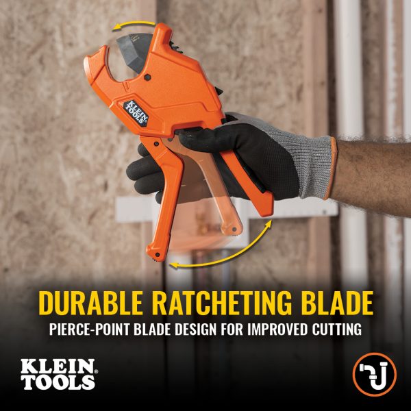 Klein Tools 50044 1-1/4-Inch Precision Ratcheting PVC Pipe Cutter