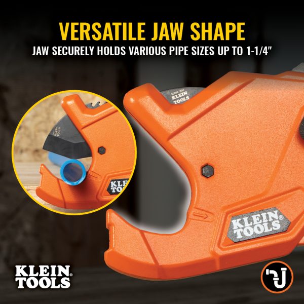 Klein Tools 50044 1-1/4-Inch Precision Ratcheting PVC Pipe Cutter