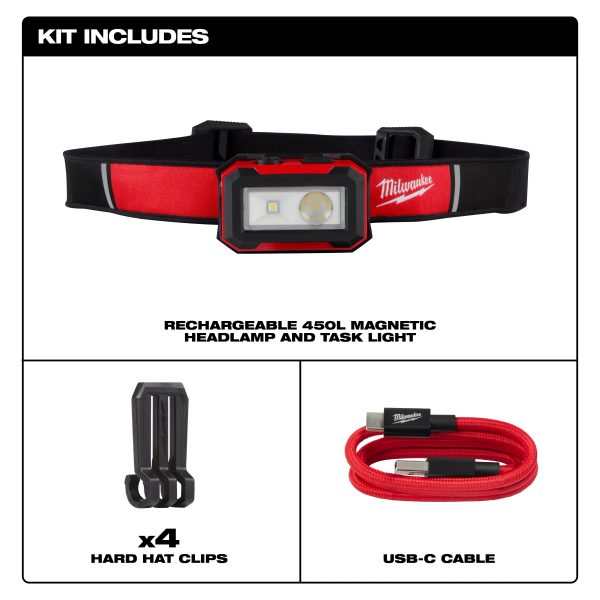 Milwaukee 2012R Rechargeable Magnetic Headlamp And Task Light