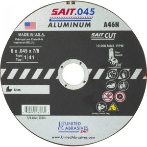 United Abrasives 23314 Type 1 4-1/2″ x .045 x 7/8″ Cutting Wheel