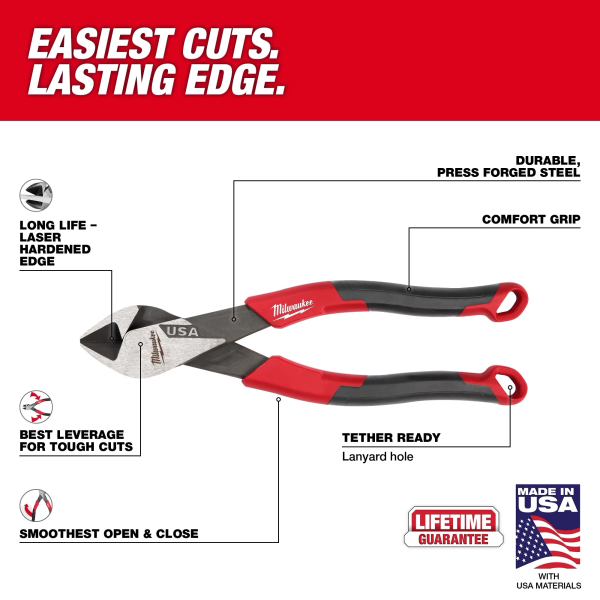 Milwaukee MT557 7 In Diagonal Cutting Plier (USA)