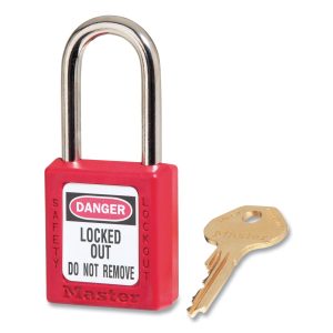Master Lock 410RED Zenex™ Thermoplastic Safety Lockout Padlock 1-1/2 in Shackle Keyed Different