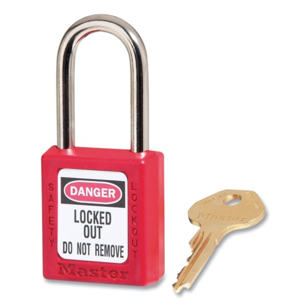 Master Lock 410RED Zenex™ Thermoplastic Safety Lockout Padlock 1-1/2 in Shackle Keyed Different