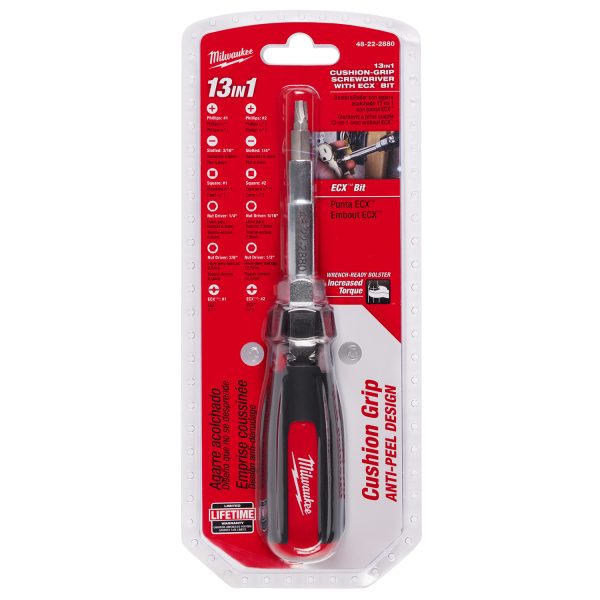 Milwaukee 48-22-2880 13in1 Cushion-Grip Screwdriver with ECX®