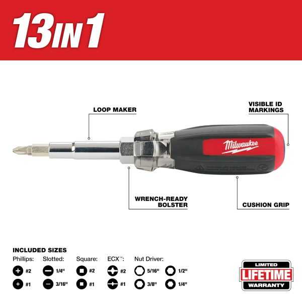 Milwaukee 48-22-2880 13in1 Cushion-Grip Screwdriver with ECX®