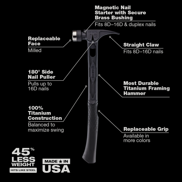 Stiletto TIB15MC-CBL 15oz TIBONE™ Milled/Curved Titanium - Limited Edition Black