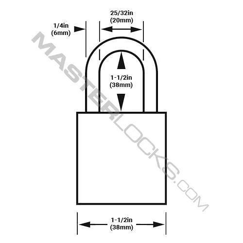 American Lock A1106KARED-09226 Anodized Aluminum Safety Padlock, 1/4 in dia, 1-1/2 in L, 25/32 in W, Red, Keyed Alike