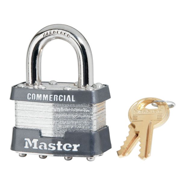 Master Lock 81KA-18R06 1-3/4in (44mm) 15/16 in H Shackle, Wide Laminated Steel Pin Tumbler Padlock Keyed Alike