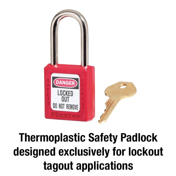 Master Lock 410RED Zenex™ Thermoplastic Safety Lockout Padlock 1-1/2 in Shackle Keyed Different