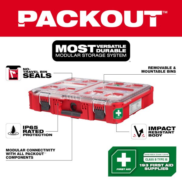 Milwaukee 48-73-8430C 193PC Class B Type III PACKOUT™ First Aid Kit