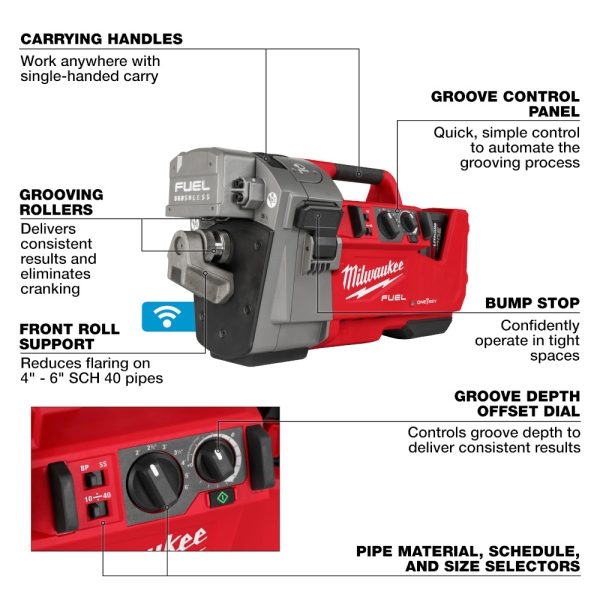 Milwaukee 2928-22 M18 FUEL™ RINGER™ Roll Groover for 2” – 6” Sch 10/40 - Image 2