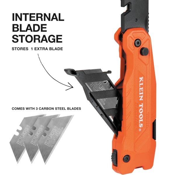Klein Tools 44306 FLICKBLADE™ 2-in-1 Utility Knife / Scraper with Blade Storage
