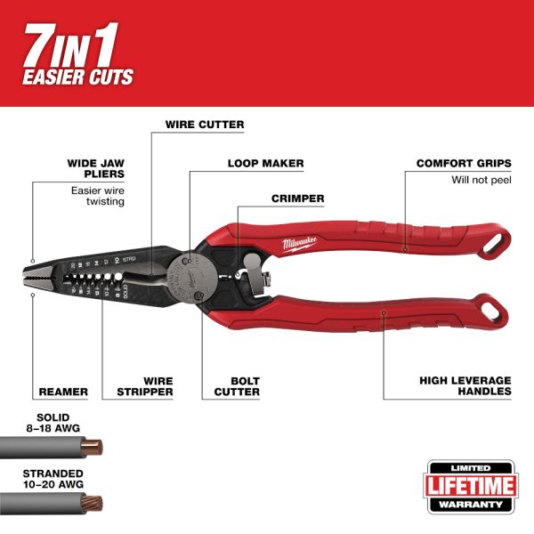 Milwaukee 48-22-3078 7IN1 High-Leverage Combination Pliers