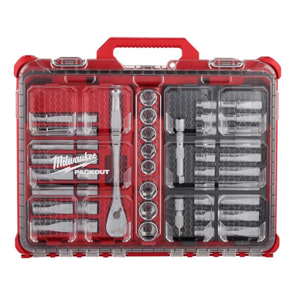 Milwaukee 48-22-9487 47pc 1/2" Drive Ratchet & Socket Set with PACKOUT™ Low-Profile Organizer - Image 5