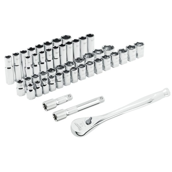 Milwaukee 48-22-9487 47pc 1/2" Drive Ratchet & Socket Set with PACKOUT™ Low-Profile Organizer
