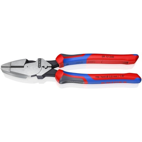 KNIPEX 09 012 240 1/16 9 1/2" High Leverage Lineman's Pliers New England with Fish Tape Puller & Crimper