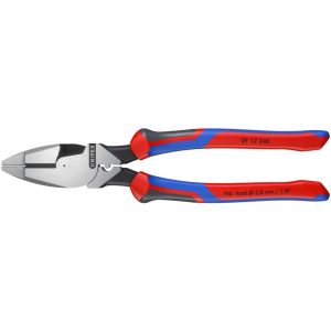 KNIPEX 09 012 240 1/16 9 1/2" High Leverage Lineman's Pliers New England with Fish Tape Puller & Crimper