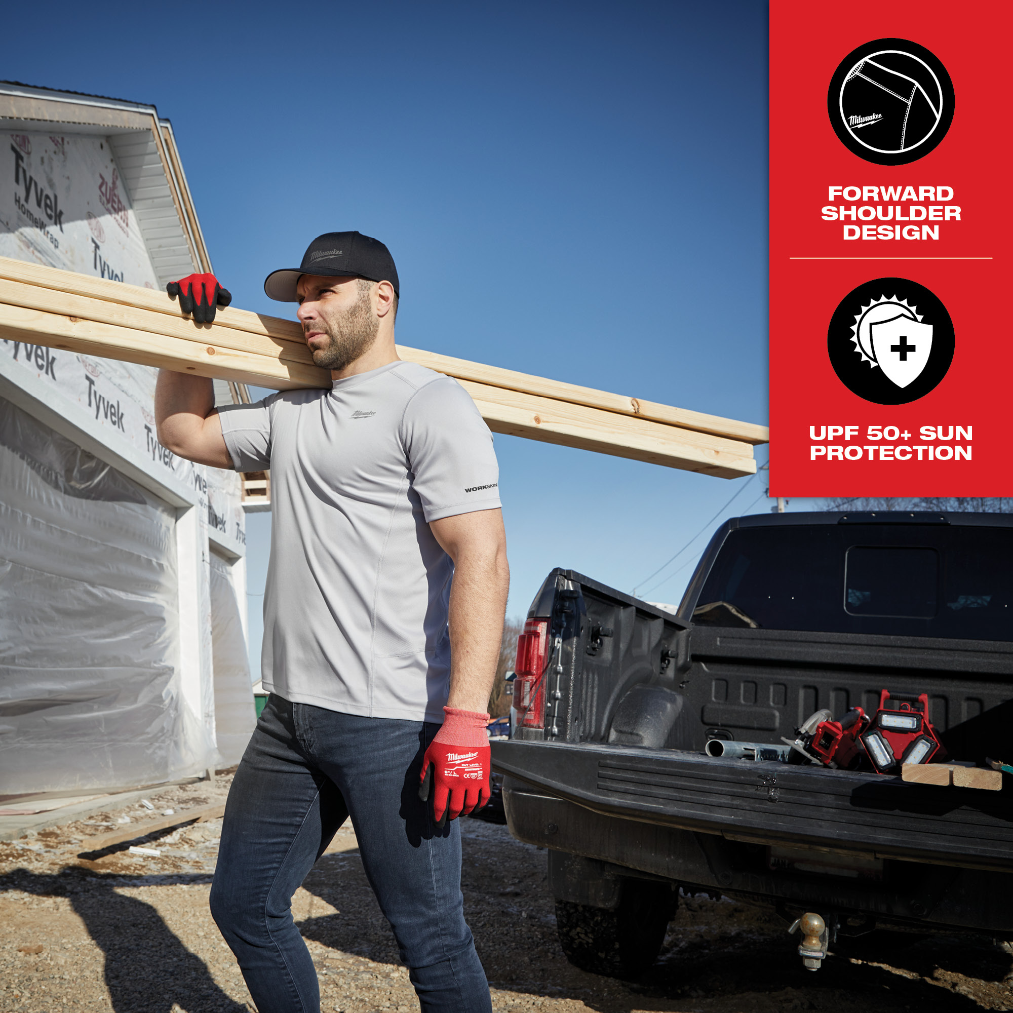 Milwaukee 414 WORKSKIN™ Lightweight Performance Shirt - Short Sleeve Gray