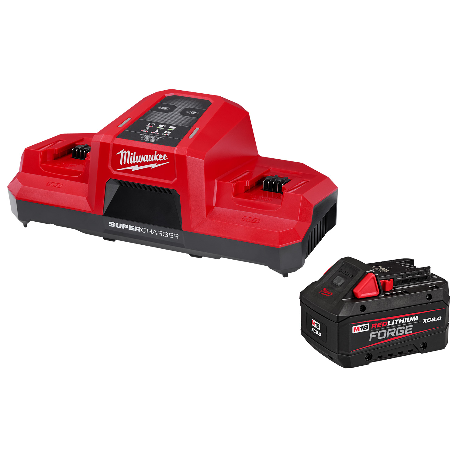 Milwaukee 48-59-1881SC 18V Lithium-Ion REDLITHIUM FORGE 8.0 Ah Battery Pack M18 18V Dual Bay Simultaneous Super Charger
