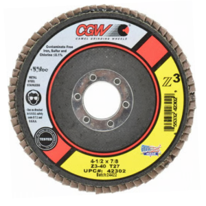 CGW Abrasives 42302 4-1/2" x 7/8" eXtra Z3® Zirconia Flap Disc Type 27 40 Grit 10 Pack