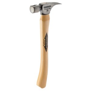 Stiletto FH10C 10oz Titanium Hickory Hammer Smooth Face Curved Handle 