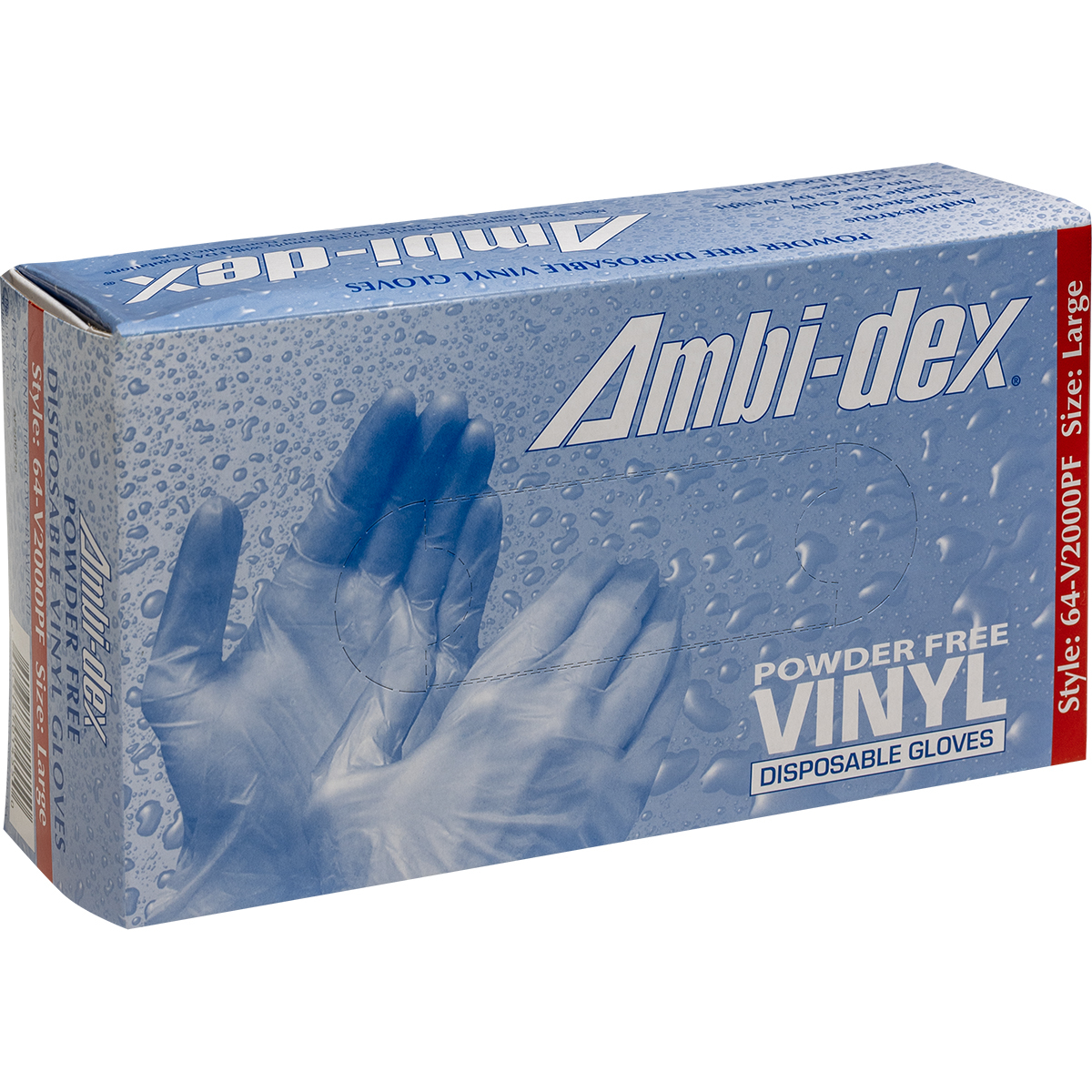 PIP 64-V2000PF Ambi-dex® Industrial Grade Disposable Vinyl Glove, Powder Free - 4 Mil