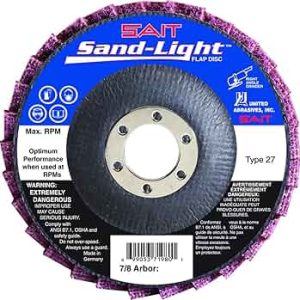 United Abrasives SAIT 71982 Sand-Light Flap Disc 4-1/2" x 7/8" Medium 5 Pack