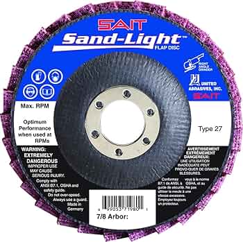 United Abrasives SAIT 71982 Sand-Light Flap Disc 4-1/2" x 7/8" Medium 5 Pack