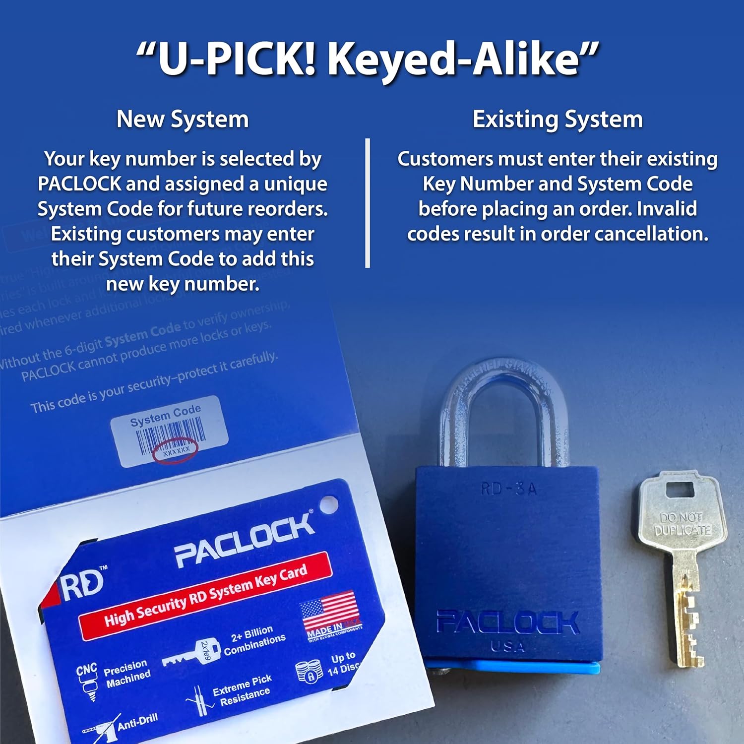 PACLOCK RD-3S Stainless Steel Padlock High Security Rotating Disc Cylinder 3/8" Diameter Hard Stainless Steel Shackle
