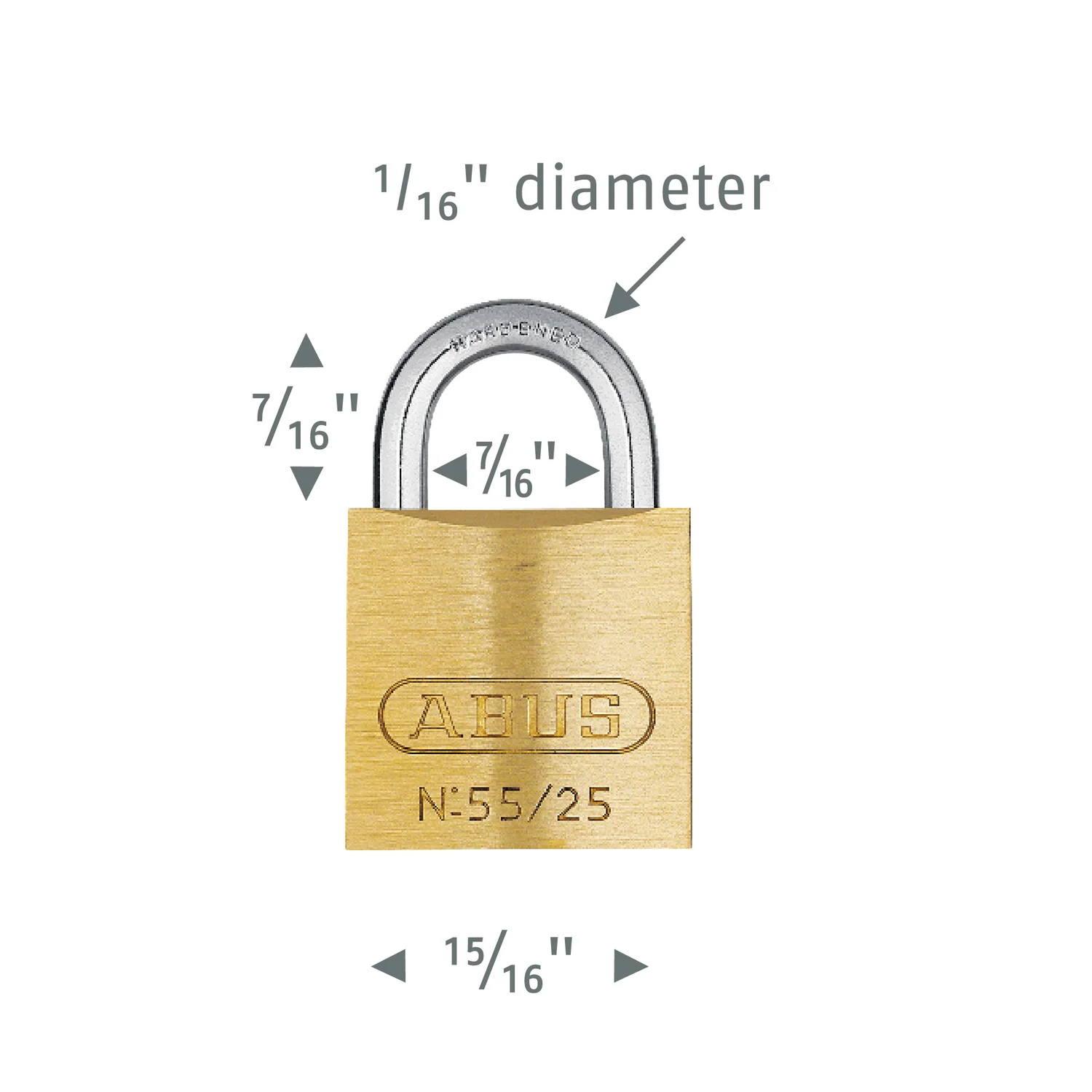ABUS 55/25 Brass Padlock 7/16" Shackle