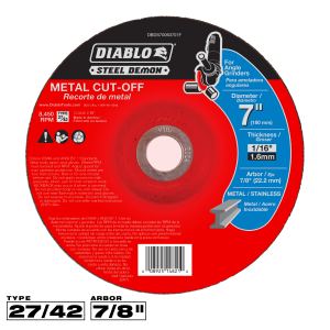 Diablo DBDS70063701F - 7" Type 27 Speed Demon™ Metal Cut-Off Disc