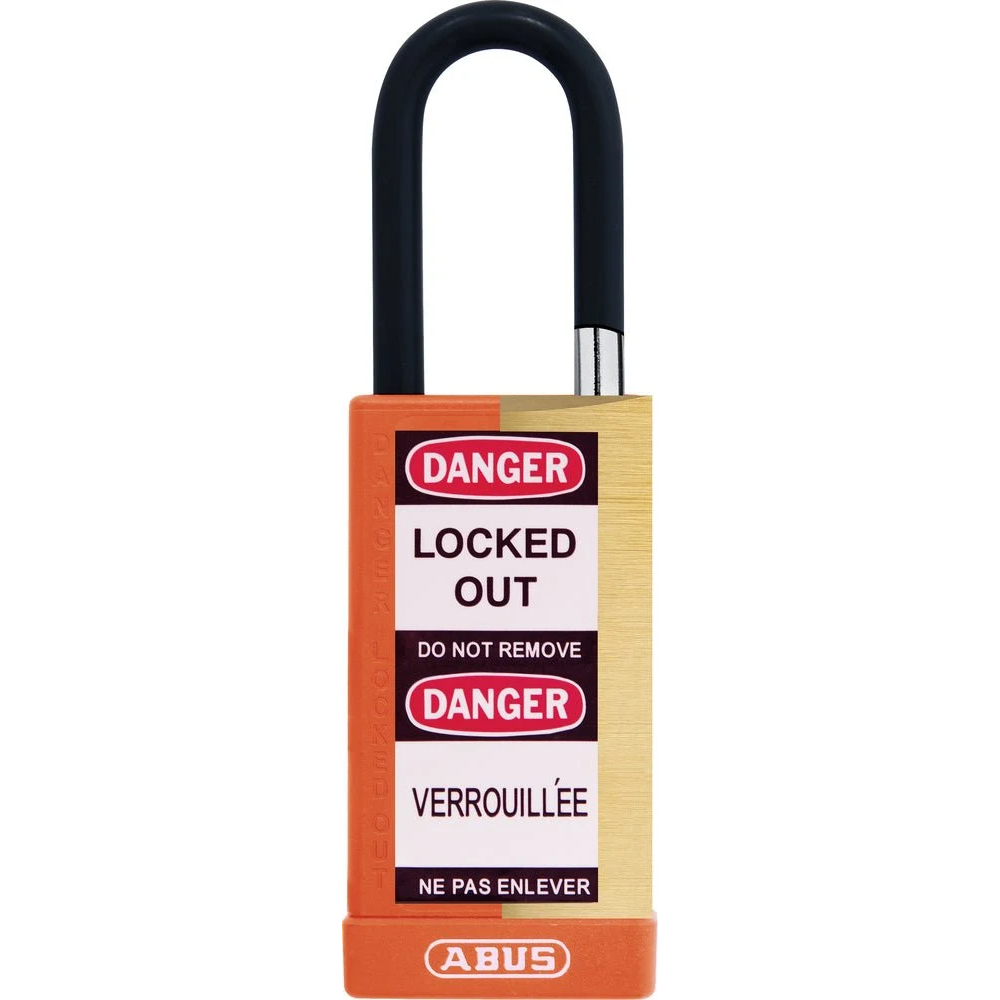 ABUS 74MLB/40 Non-Conductive Safety Lockout Padlock 6-Pack Orange 1-1/2″ Shackle Keyed Different (20187)