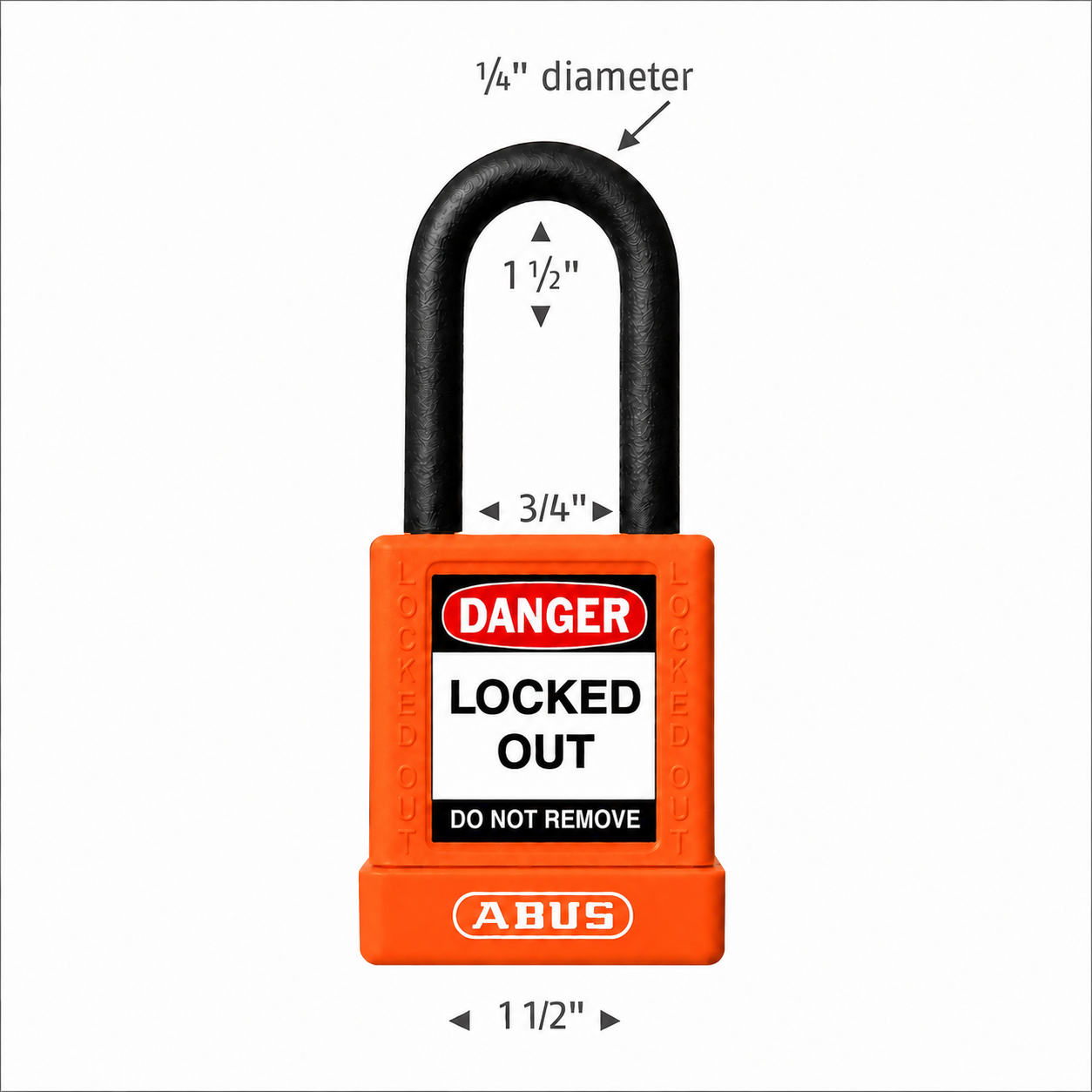 ABUS 74/40 Insulated Safety Lockout Padlock 6-Pack Orange 1-1/2″ Shackle Keyed Different (19662)