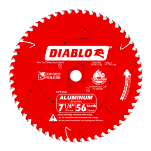 Diablo D0756N - 7-1/4" x 56-Teeth Saw Blade for Aluminum