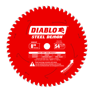 Diablo D0854F - 8" x 54-Teeth Steel Demon™ Saw Blade for Thin Metal